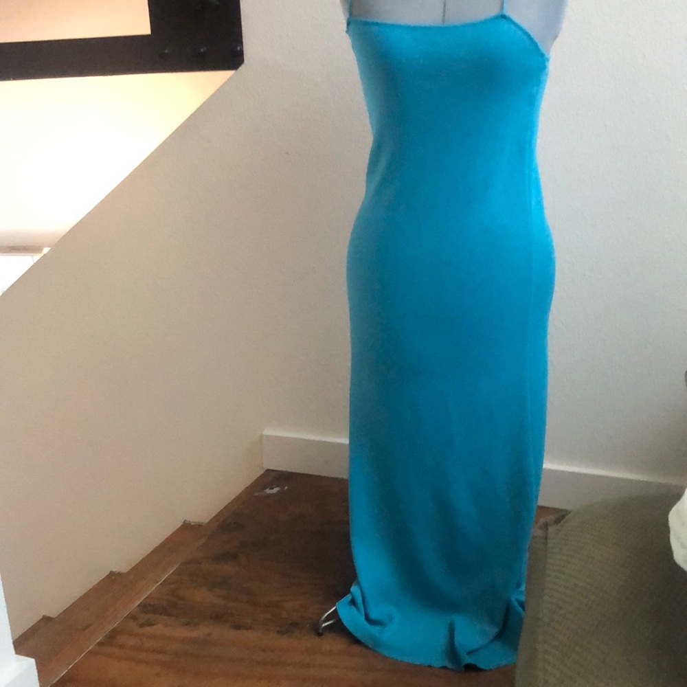 Midi turquoise sparkle knit dress size L